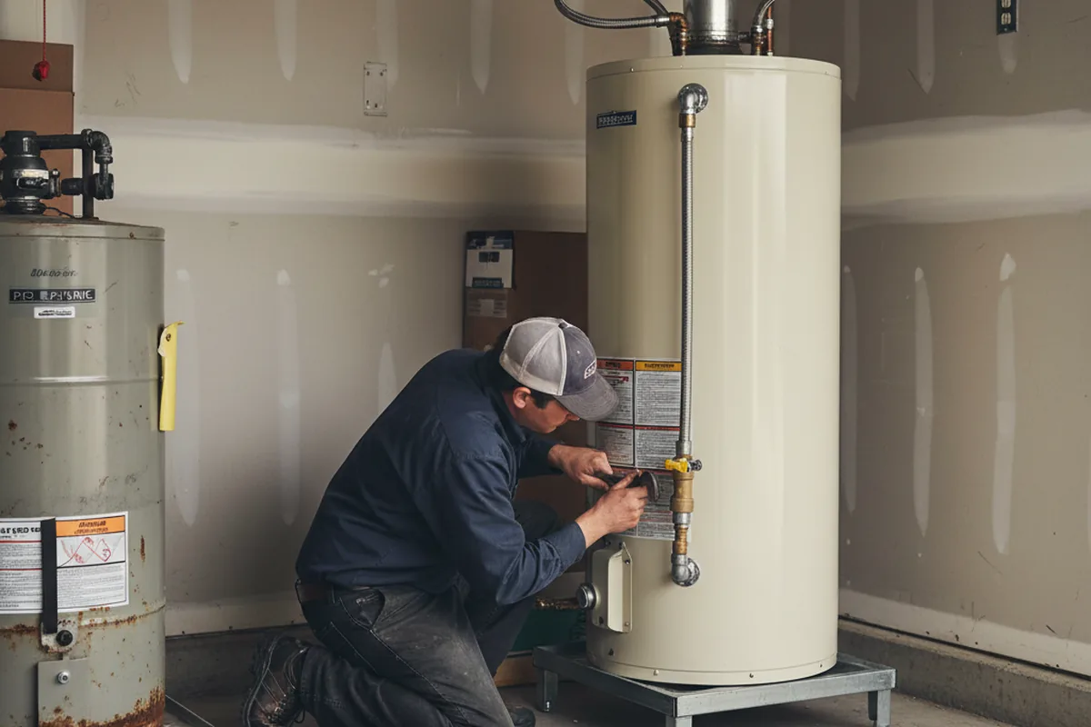 Water heater and shutoff valve replacement in Hoffman
